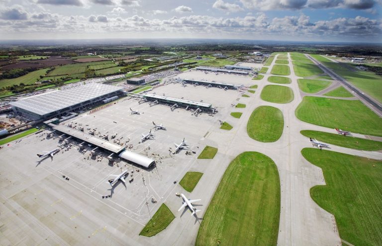 A picture of the runway at London Stansted airport